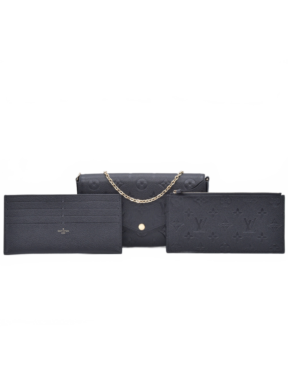 $1770 Louis Vuitton Felicie NM Black Empreinte RFID 10020873